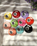 Handmade 8-Ball Car Coaster Set | Tufted Punch Needle Cup Holder Accessories