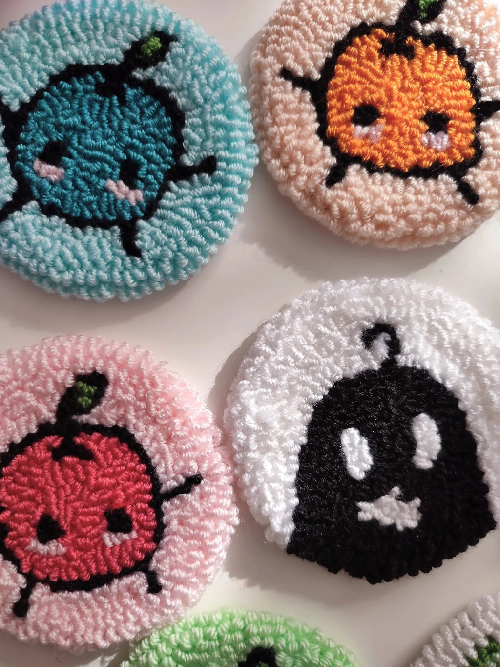 Stardew Valley Car Coasters (Pair) | Cute Punch Needle Cup Holder