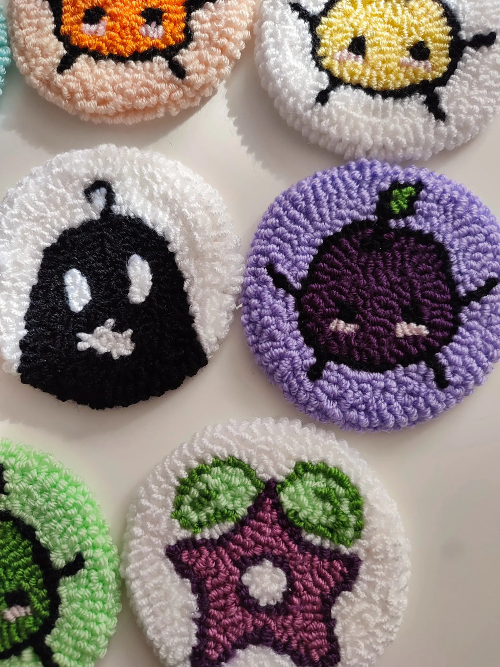 Stardew Valley Car Coasters (Pair) | Cute Punch Needle Cup Holder