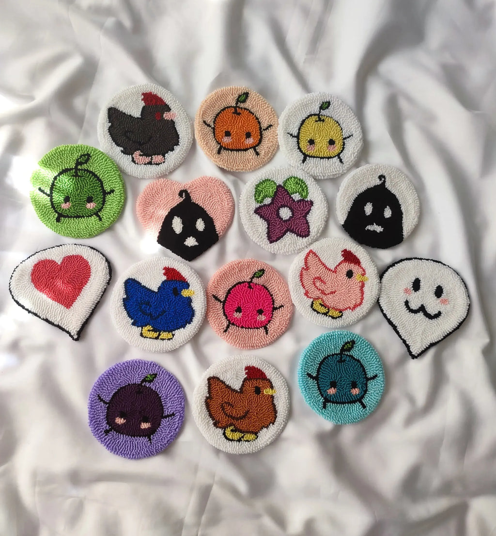 Stardew Valley Punch Needle Coaster | Featuring Junimo, Stardrop & Krobus Designs | Perfect for Stardew Valley Fans