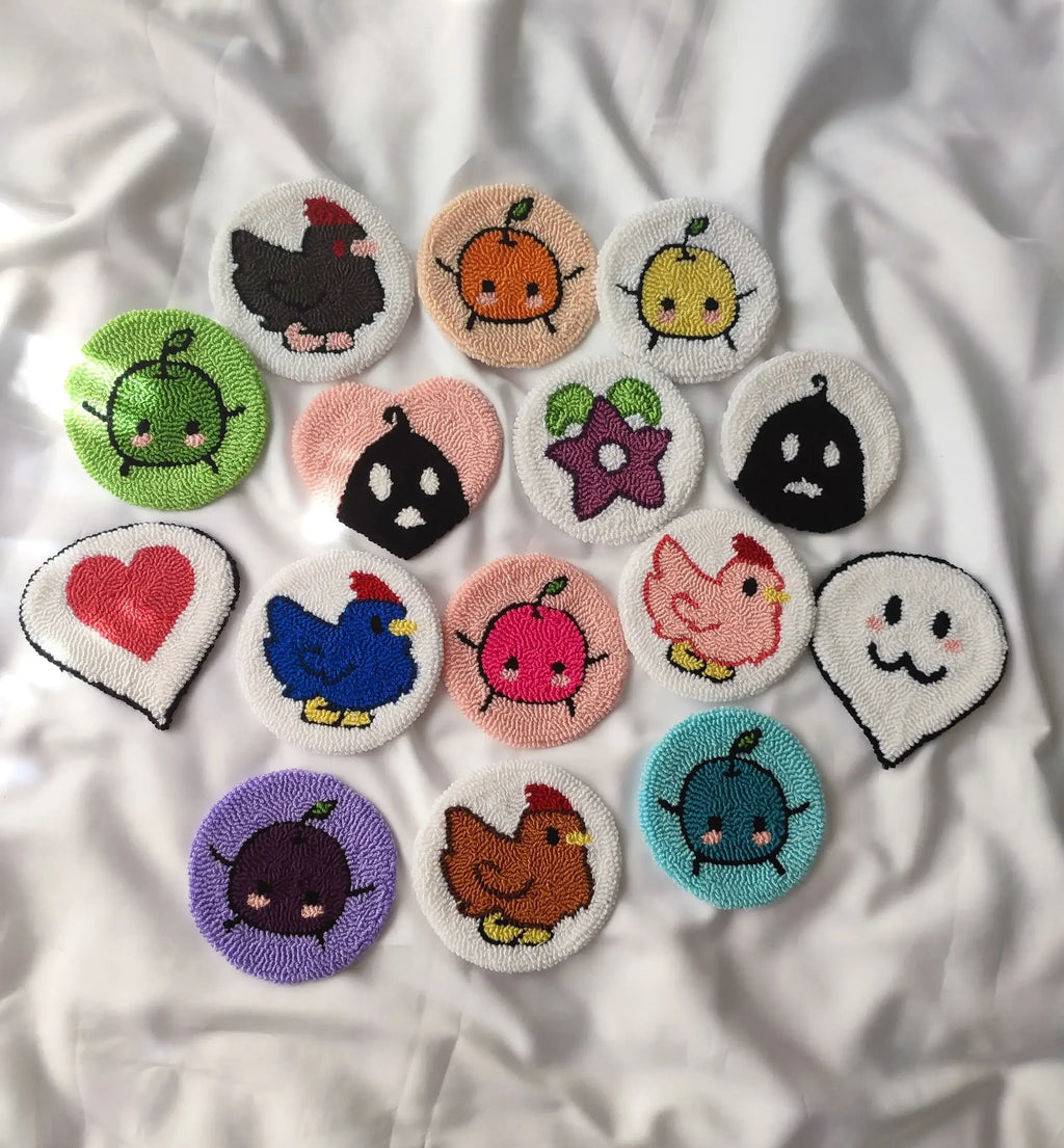 Stardew Valley Punch Needle Coaster | Featuring Junimo, Stardrop & Krobus Designs | Perfect for Stardew Valley Fans